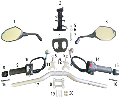 Rétroviseur droit Bolide Motor